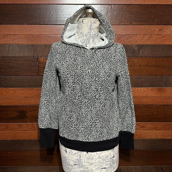 Nine West Crew Neck Long Sleeve Black and White Hoodie Sweatshirt - Picture 1 of 11